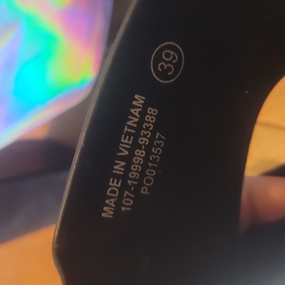 Office london silver holographic chunky sole platform mules heels sandals 39 - Picture 3 of 10